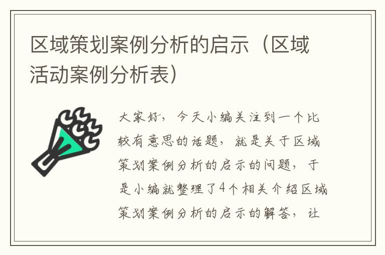 区域策划案例分析的启示（区域活动案例分析表）